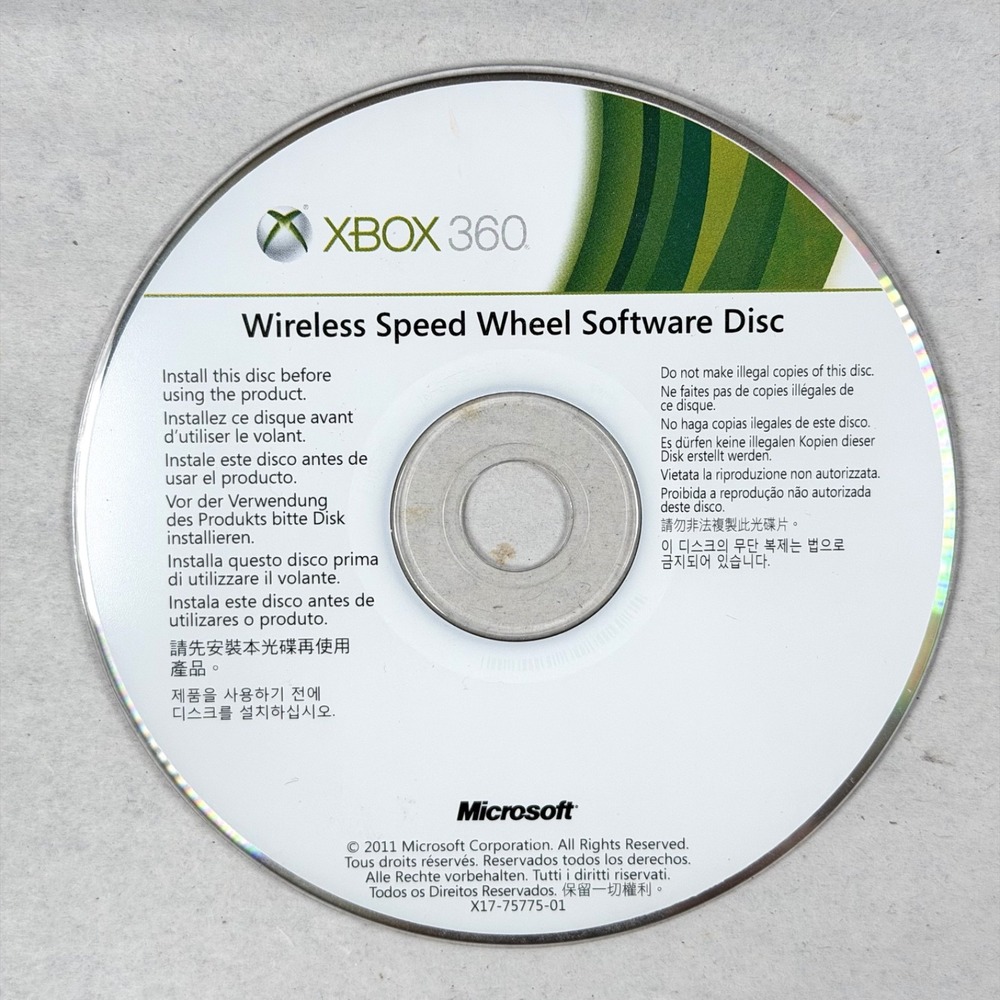 Xbox 360 - Wireless Speed Wheel Software Disc Only / TESTED & WORKS